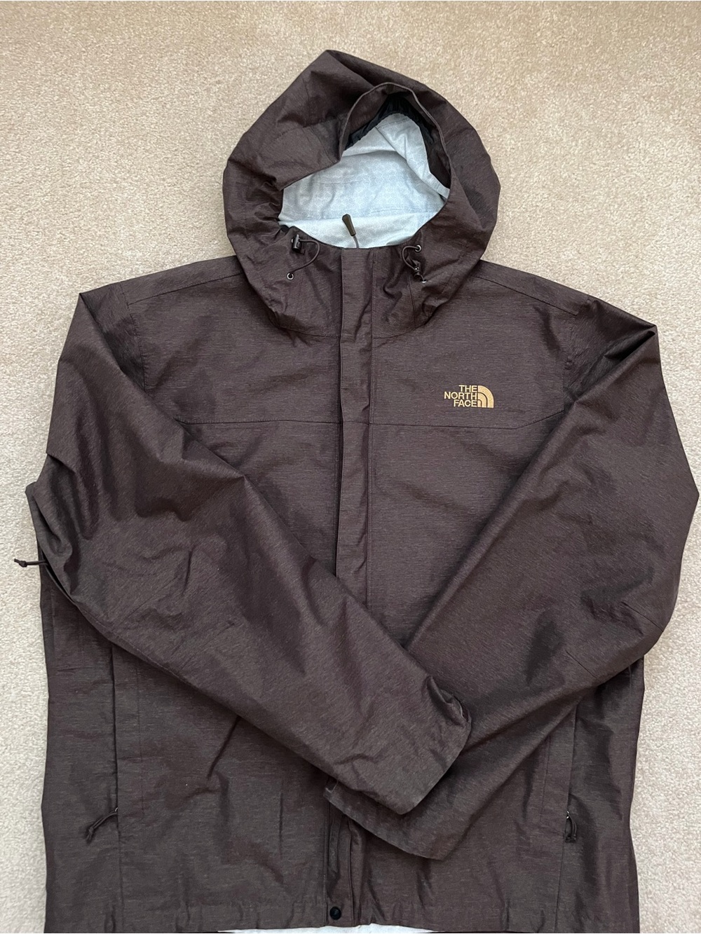 The North Face Men's Dark Brown Hooded Rain Jacket